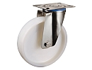 RVS zwenkwiel – plaat - polyamide wiel RVS zwenkwiel – plaat - polyamide wiel